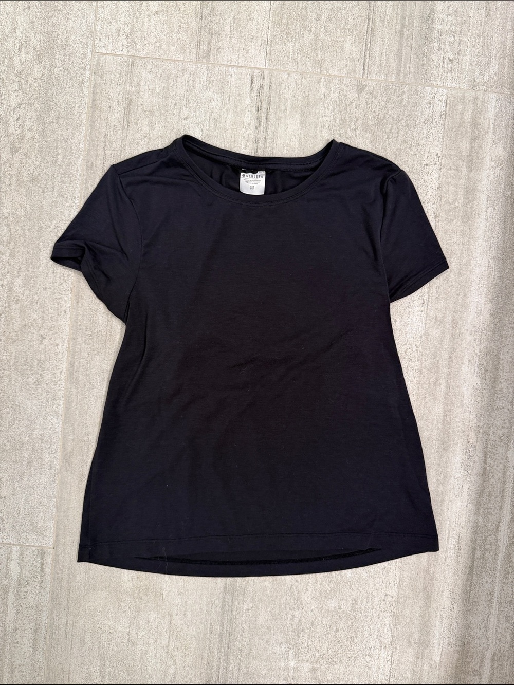 Athleta lightweight Black Short-Sleeve semi open back Crewneck Tee - Women